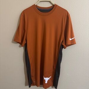 Nike Texas Longhorns Shirt Men's  Size S Orange Dri Fit Crew Neck Sports Casual